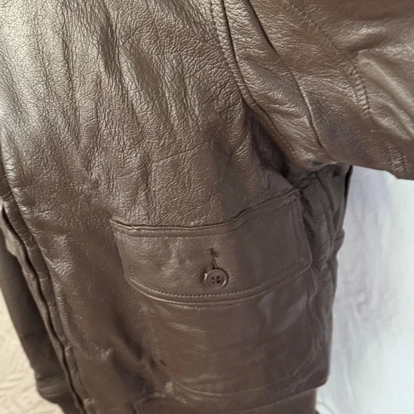 VINTAGE LEATHER G-1 FLIGHT JACKET US NAVY - Picture 6 of 16